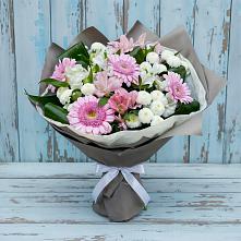 Букет цветов из:  Герберы, Альстромерии и Хризантемы #REPLACE_PRED# Кшенский