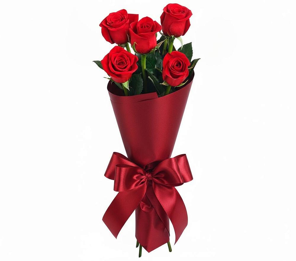 Букет 5 Красных роз Эдлесс Лав в Кшенский