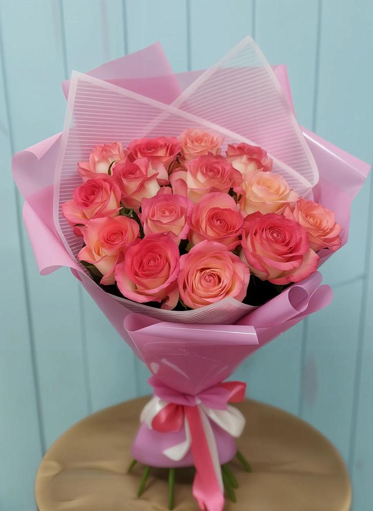 Букет 15 Розовых роз Равель в Кшенский
