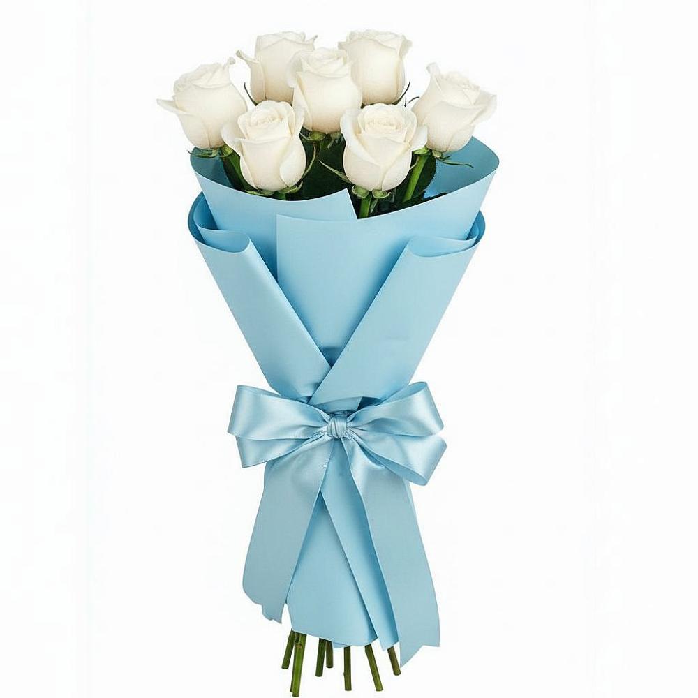 Букет 7 белых роз Проуд в Кшенский
