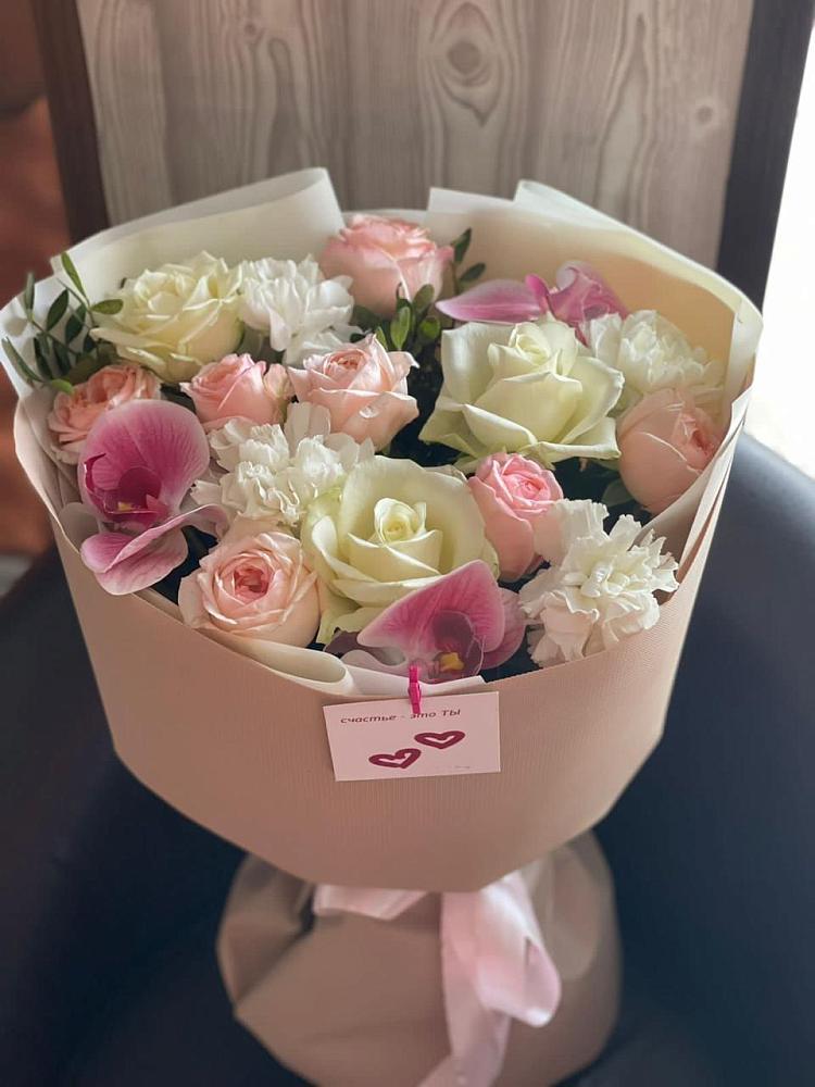 Букет цветов из: Орхидеи, Розы и Гвоздики в Кшенский