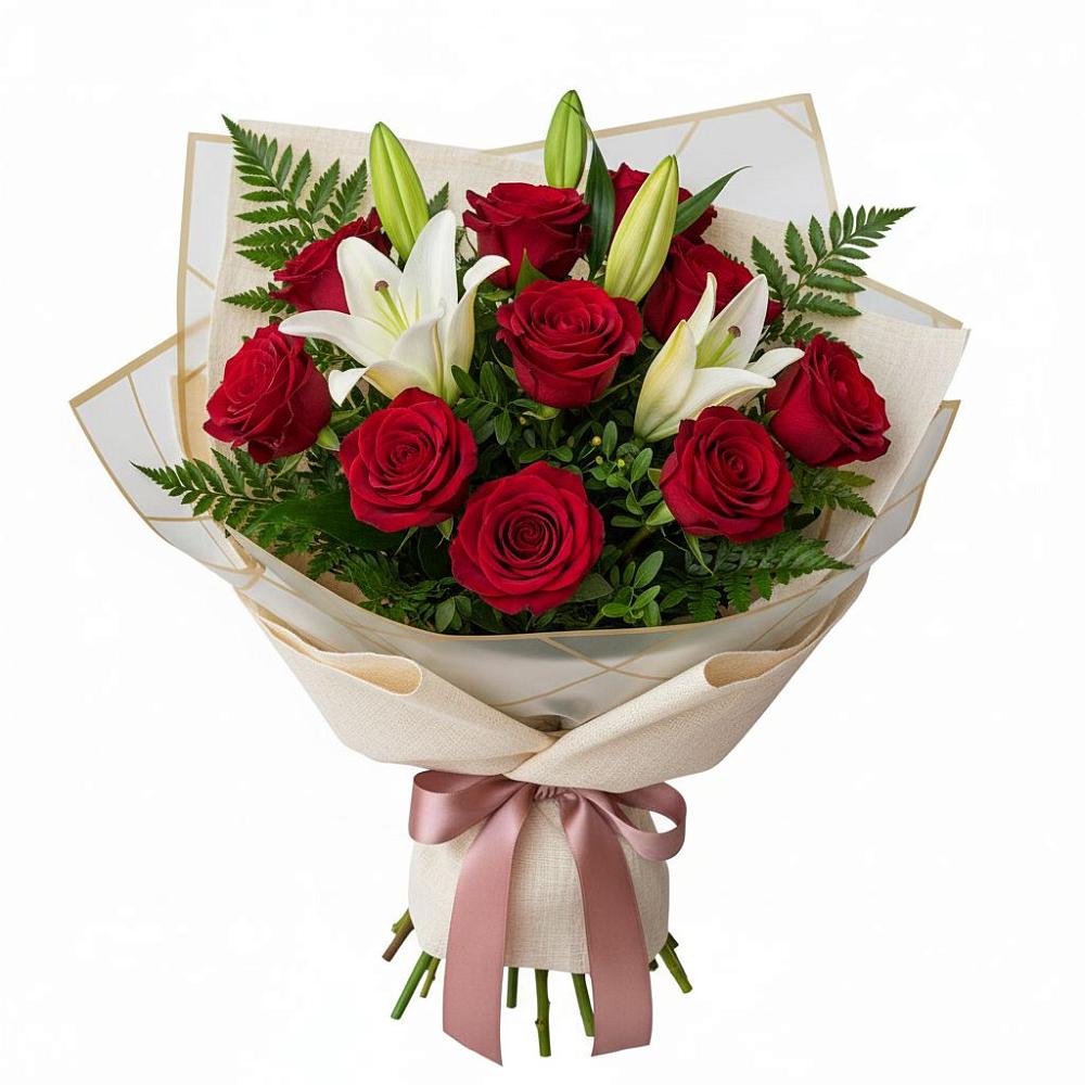 Букет цветов из: Лилии и Розы в Кшенский