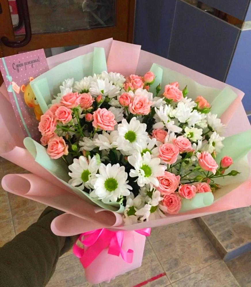 Букет цветов из: Розы и Хризантемы в Кшенский