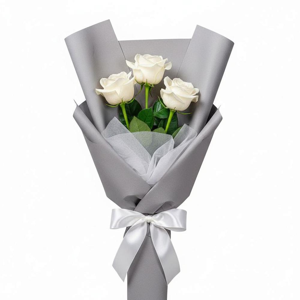 Букет 3 белые розы в Кшенский