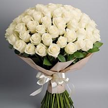 Букет 101 беля роза Белоснежка в Кшенский