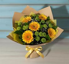 Букет цветов из:  Герберы и Хризантемы в Кшенский