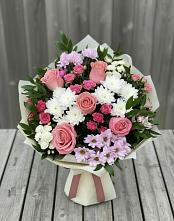 Букет цветов из:  Альстромерии, Гвоздики, Розы и Хризантемы в Кшенский