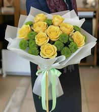 Букет цветов из:  Хризантемы и Розы в Кшенский