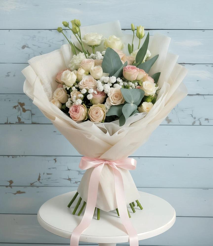 Букет цветов из: Розы и Лизиантусы в Кшенский